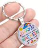 1 шт., брелок для ключей с изображением радужной пчелы в немецком стиле, божья коровка DANKE Time Gem, автомобильный брелок с вентилятором для подарка