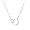 Pendants Silver Color Zircon Circle Round Double Circle Necklaces Jewelry Choker Clavicle Chains