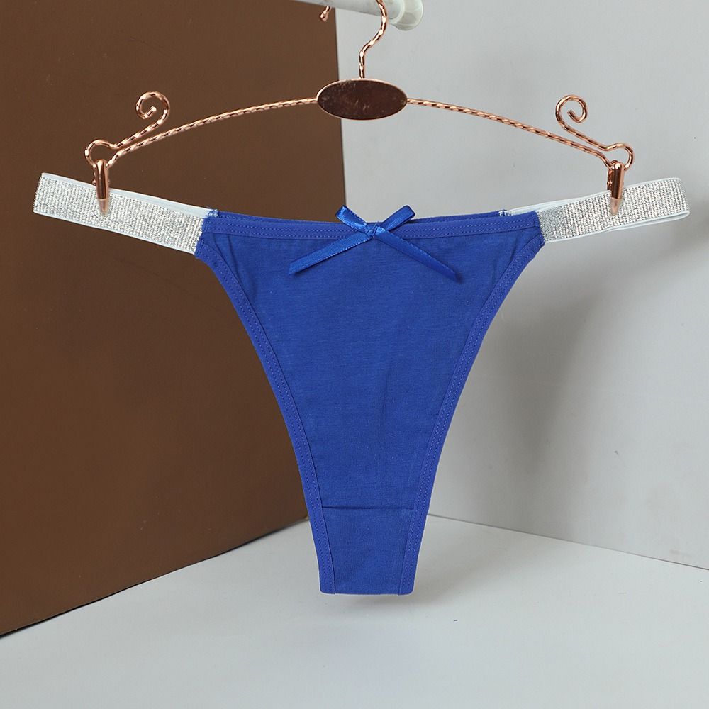 Silver Thin Belt Bowknot Panties Bow Cotton Thong Sweet Women's Briefs Lingerie
