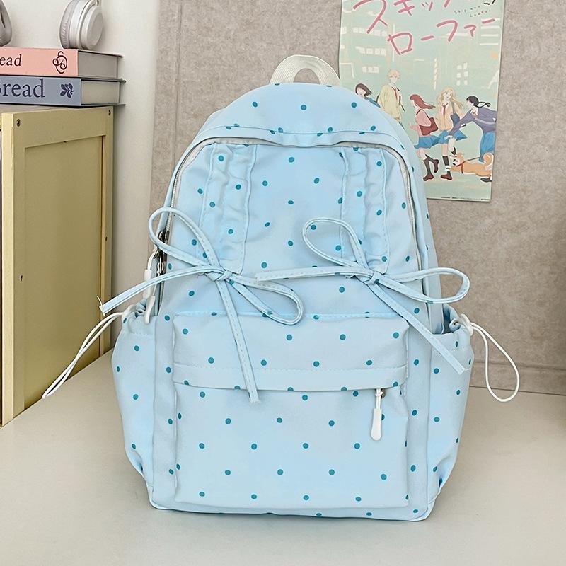 School Bag Schoolbag Ins Wind Public High Value Polka Dot Korean Girl Light First Big Travel Backpack
