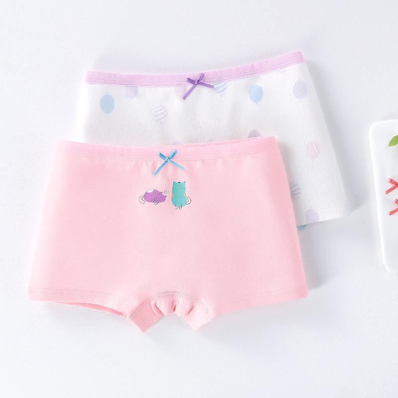 Детские антибактериальные трусы-боксеры с мультяшным рисунком, трусы из чистого хлопка для девочек - доступны в размерах S, M, L