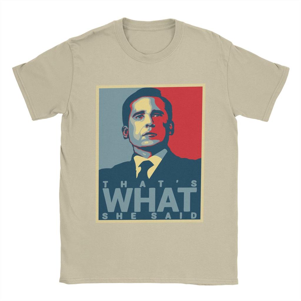 Мужские футболки Майкл Скотт Это то, что она сказала Хлопковые футболки Телесериал Офис Футболки с круглым вырезом Одежда Вечеринка