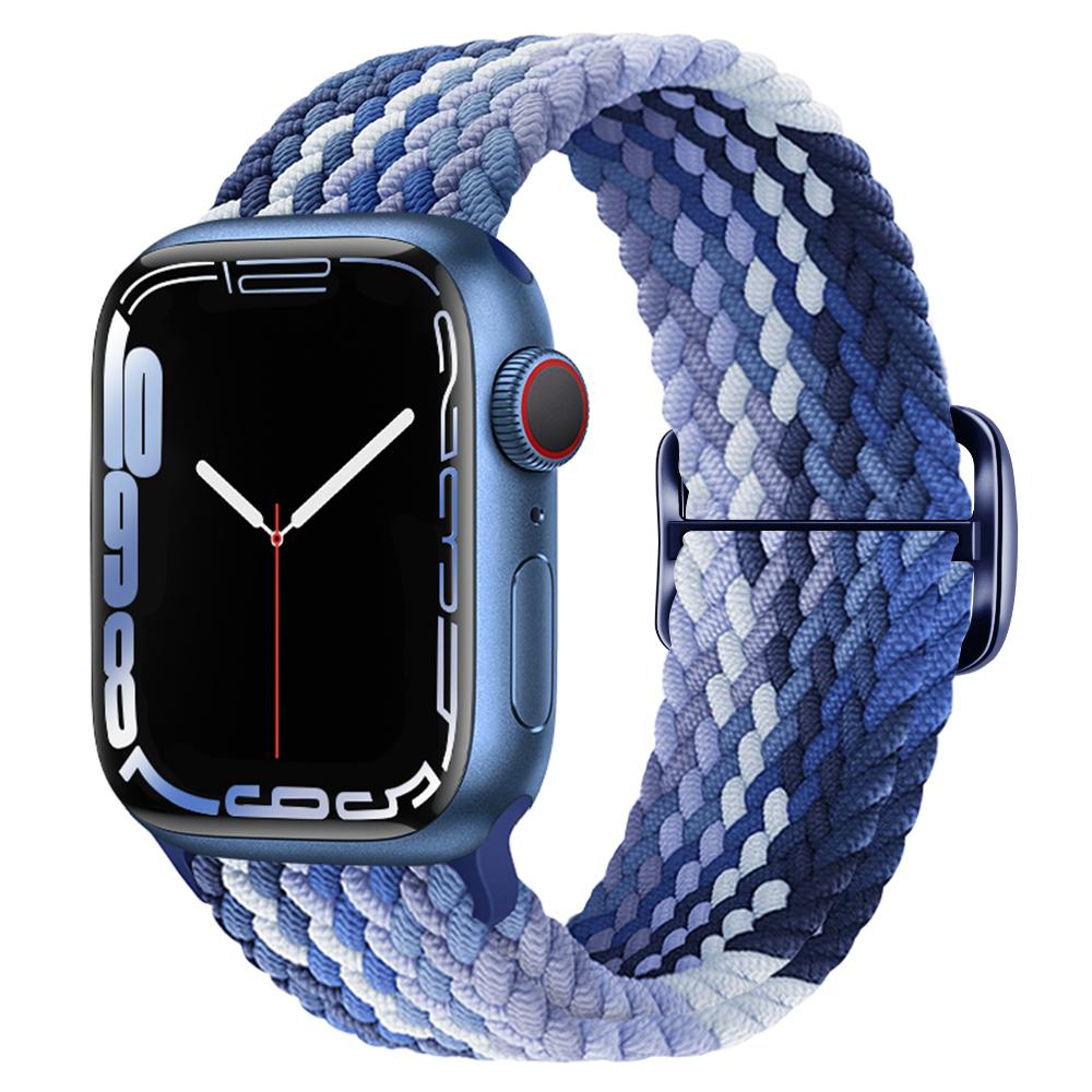 Нейлоновый ремешок для Apple Watch band 44 мм 45 мм 49 мм 42 мм 40 мм 41 мм 44 мм Эластичный плетеный браслет Solo correa Series 9 8 7 6 5 4 SE Ultra