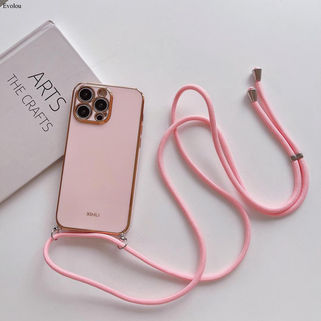 Чехол-кошелек на ремешке через плечо с покрытием для iPhone 17 Pro Max 17 Air 17Pro, мягкий ТПУ, защита объектива, противоударная задняя крышка