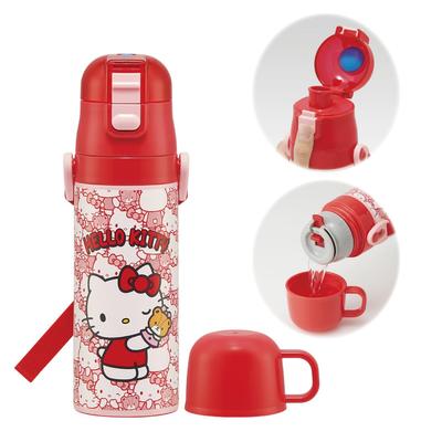 Skater Stainless Steel Water 470ml and 430ml Sanrio Hello Kitty Lightweight and Perfect for Sports Water Children's Bottle, 2-Way Design, (Direct