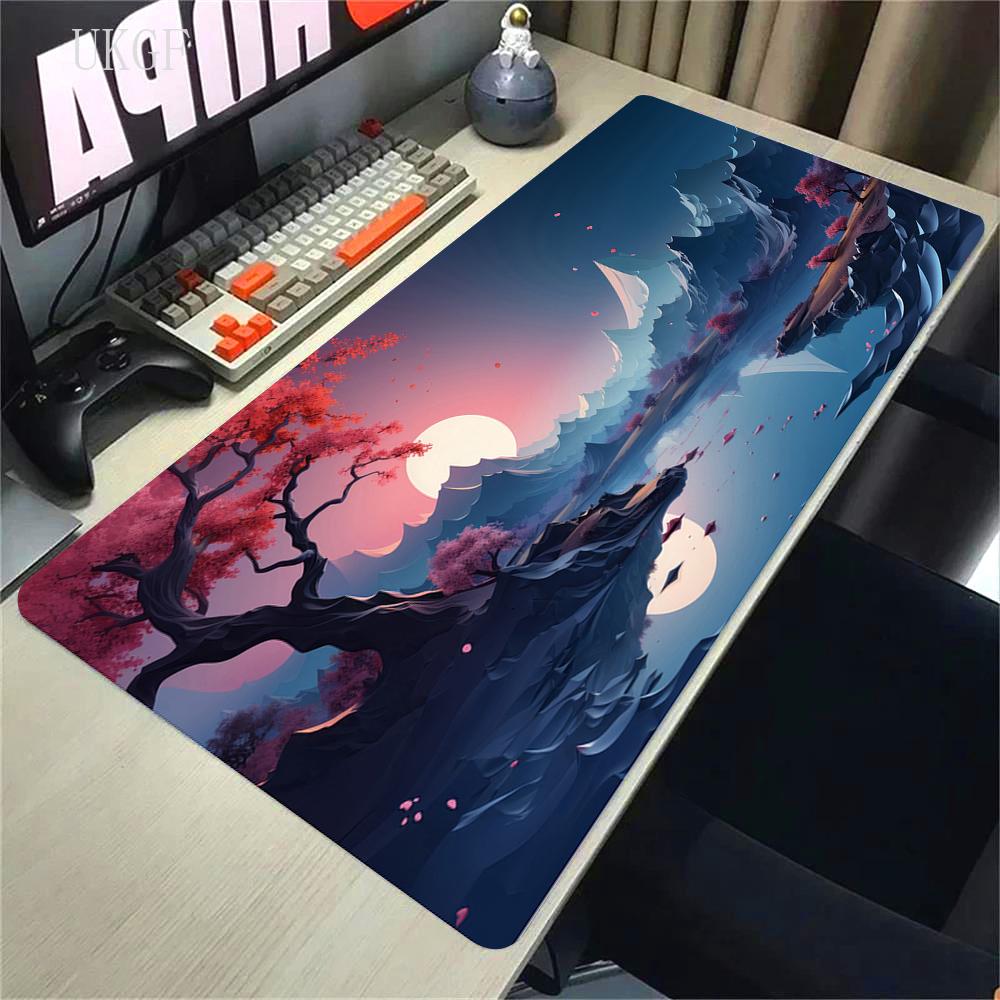 900x400 HD Print Rubber Mouse Pad Landscape Mountain Sunset Cartoon Mouse Pad XXL Extended Mouse Pad Pc Computer Non-slip Carpet