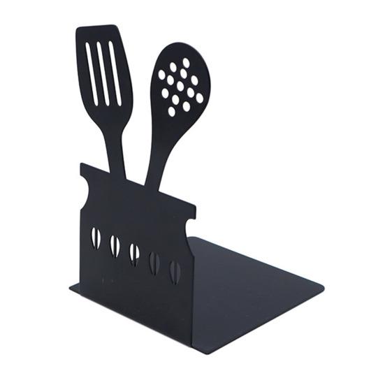 Metal Book Ends for Shelves Black Kitchen Essentials Design Bookends for Home Office Decor Heavy Duty Non-skid Book Ends Stationery Supplies