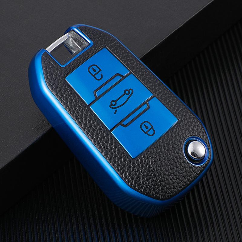 ТПУ кожаный автомобильный складной откидной чехол для ключей защитный чехол-держатель сумка для Citroen CACTUS C4L для Peugeot 508 301 2008 3008 408 аксессуары