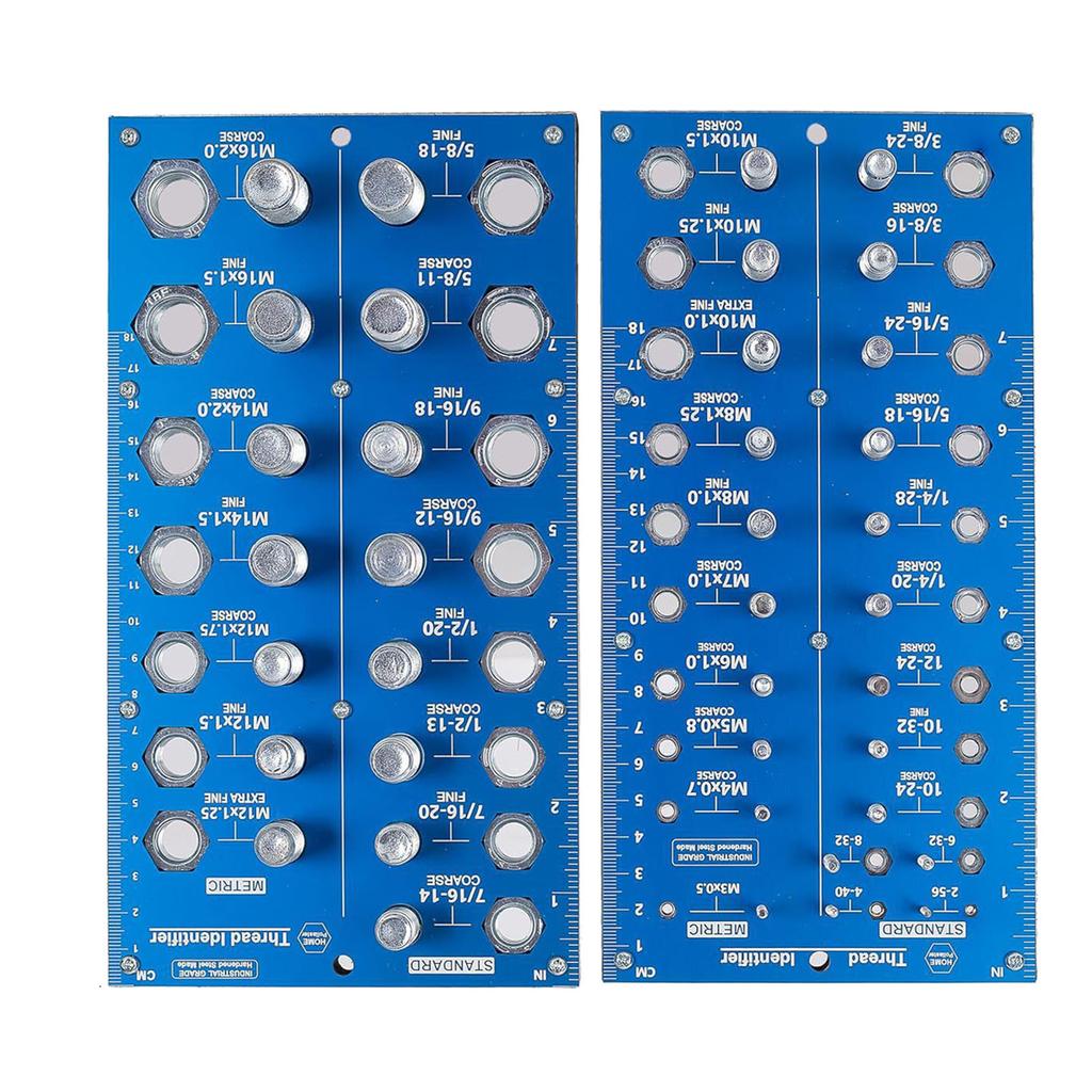 2 шт. Резьбомер для гаек и болтов 38 отверстий Дюймовый и метрический идентификатор Калибр для мастера Проект