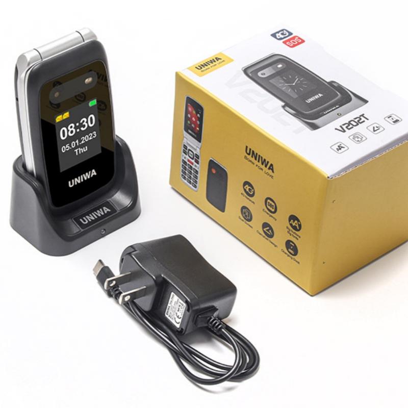 V202T раскладной телефон с двумя экранами, большими кнопками, аккумулятором 1450 мАч, экстренным вызовом, фонариком, двумя SIM-картами, Bluetooth 4G, мобильный телефон