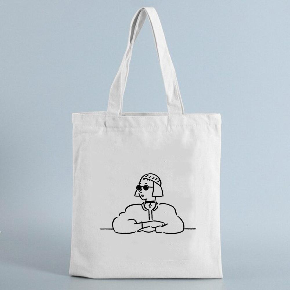 Женская парусиновая сумка-тоут с рисунком персонажа из мультфильма, многоразовая сумка-шоппер, модные дорожные эко-сумки, женские холщовые сумки