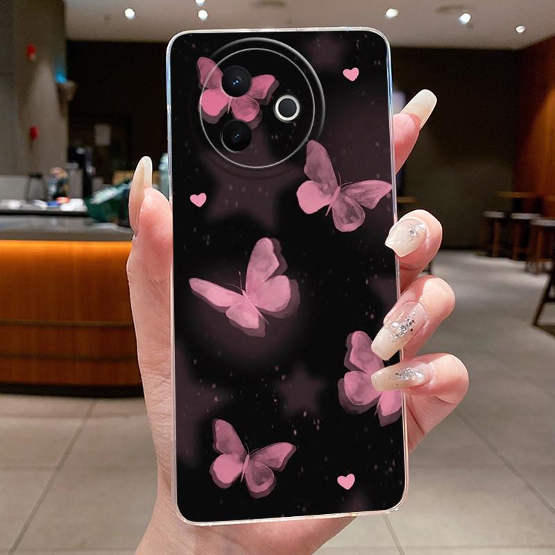Case For Vivo Y39 5G V2436 Luxury Fashion Butterfly Flowers Clear Soft TPU Silicone Back Cover For VivoY39 Y 39 5G Phone Case