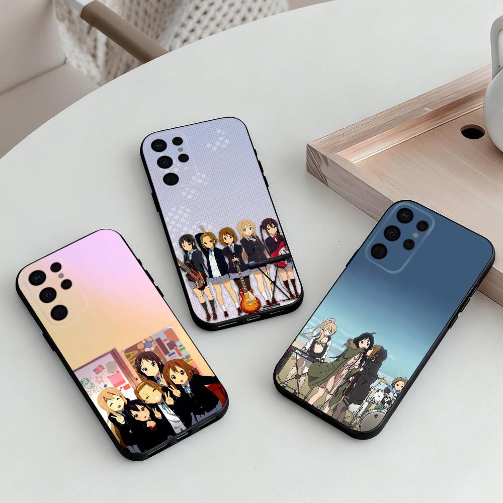 K-K-ON M-Music G-Girls Phone Case For Samsung S25,24,23,22,30,21,10,9,Ultra,Plus,Lite,FE,4,5 G Soft Black Case