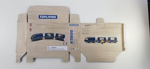 TOPLIVING Battery-Operated Magnetic Intercity Train with Wooden Train Toy Figures, Locomotive Train Toy for Toddlers Ages 3-5