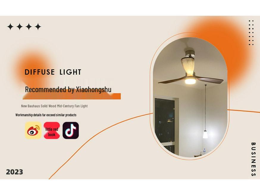 Французский потолочный вентилятор из массива дерева в стиле середины века для дома и ресторана