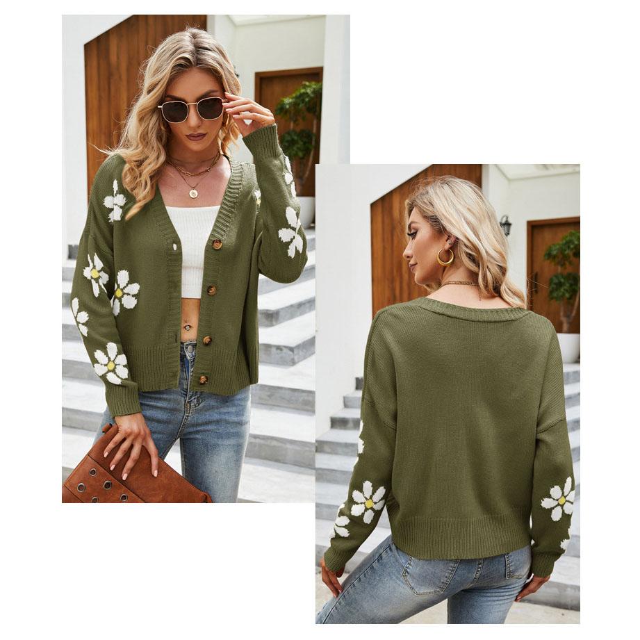 Women's Autumn and Winter Coat Knit Cardigan Coat Loose Preppy Sweater Cardigan for Women