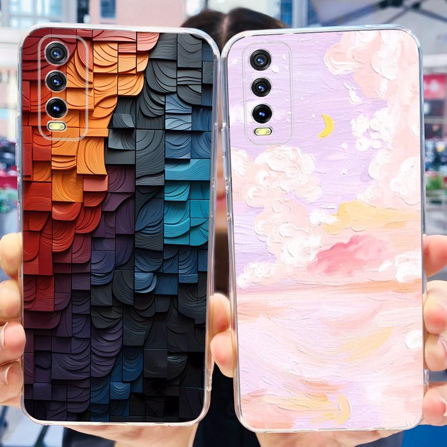 Для Vivo Y11s Y12s Чехол V2028 V2026 V2033 Популярный Цветок Прозрачная Силиконовая Задняя Крышка Для Vivo Y20 Y20i Y20s V2029 V2027 V2032 Funda