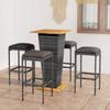Day and Night - Day and Night 5-piece Garden Bar Furniture Set and Gray PE Rattan Cushions