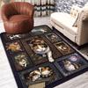 Japanese Cat Portraits Pattern Rug Floor Mat for Living Room or Bedroom Soft and Comfortable Carpet a Gift for Birthday and Holiday.