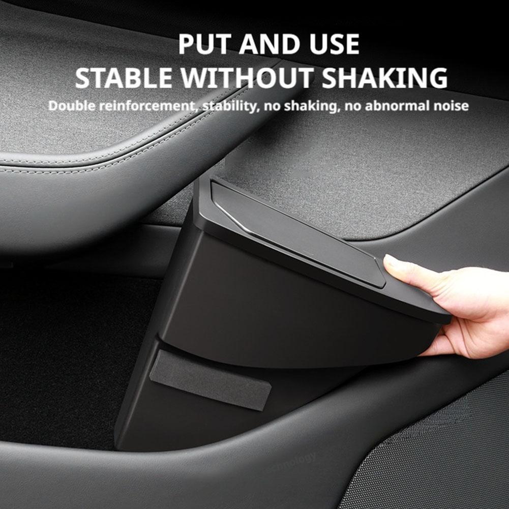 For Tesla Model Y Juniper 2025-2025 Front Rear Door Storage Slot Front Door Trash Garbage Bin Waterproof Storage Box Car Accesso