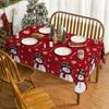 Christmas Polyester Tablecloth Snowman Print Decorative Cloth Light And DirtResistant Restaurant Atmosphere Decorative Long Tablecloth