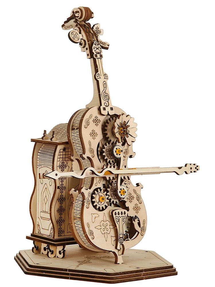 violoncello 3D Car Wooden Puzzle, Scale Model,DIY Model Kit, Handcraft Gift,Home Decoration,Mechanical Model Kit,,Birthday/Chri