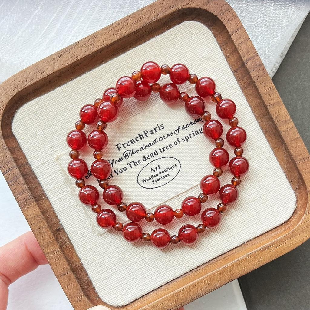 Браслет из граната и сердолика 7A высокого качества, многорядный