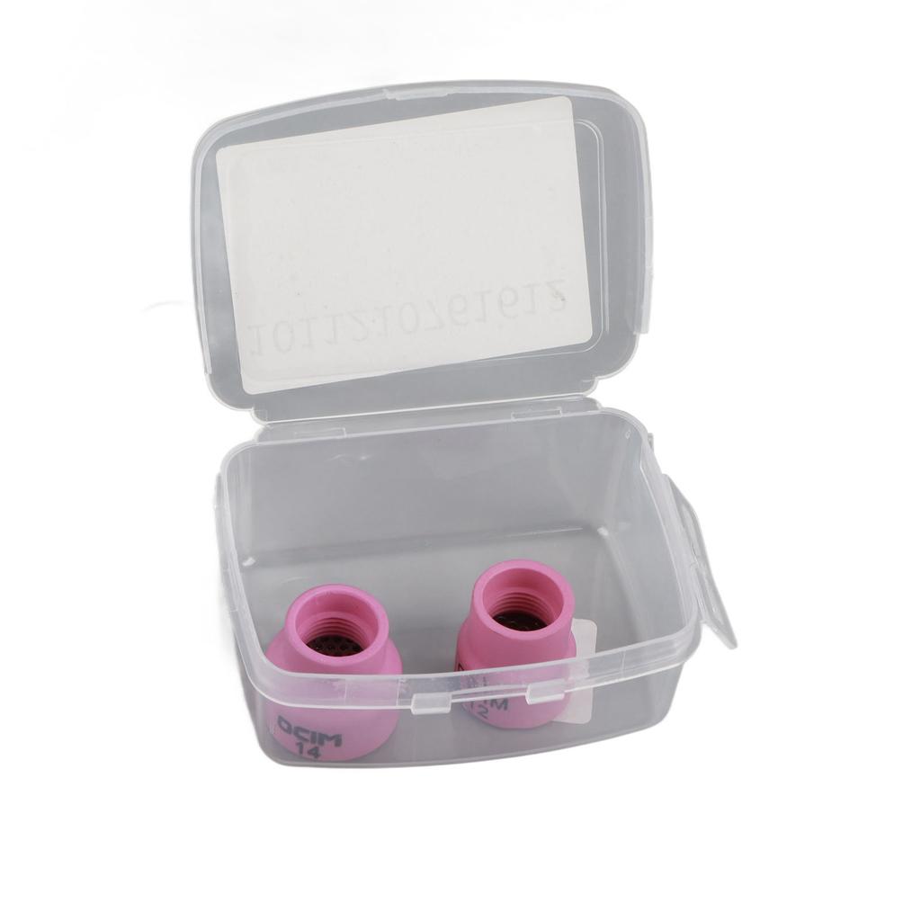 2Pcs TIG Welding Cup 12#/14# Ceramic Nozzle Accessory Set Kit for WP9/17/18/20/25/26(White )