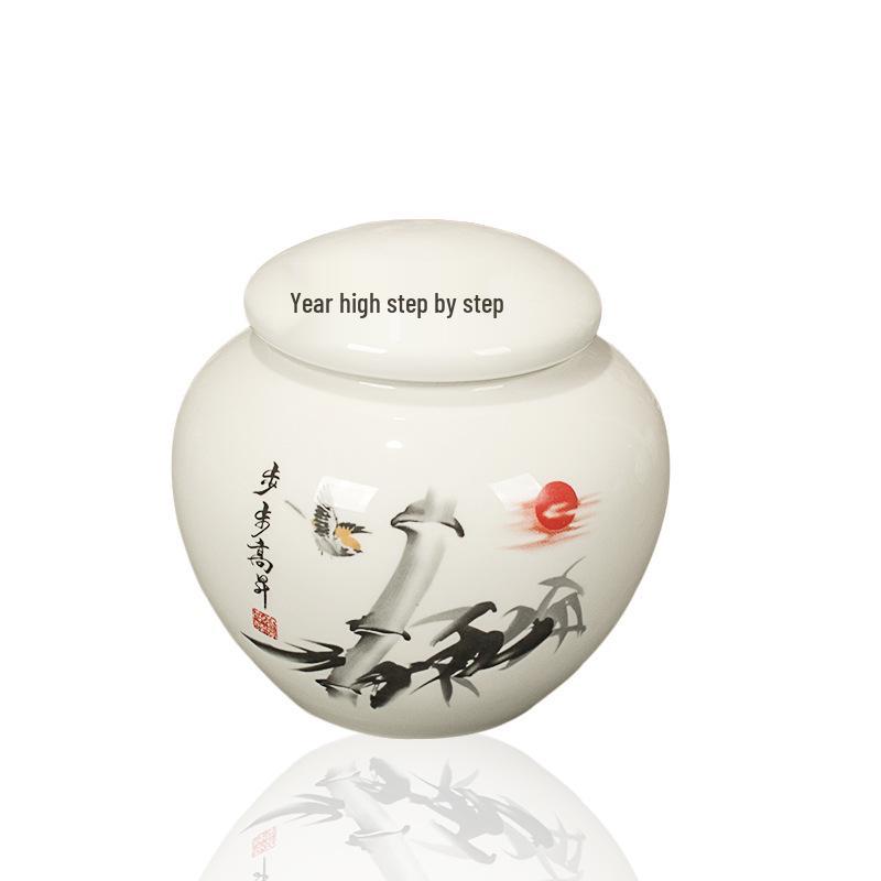 Герметичная сине-белая фарфоровая керамическая банка для меда с закручивающейся силиконовой крышкой