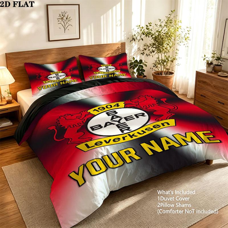 Custom Bayer Leverkusen Bedding Quilt Set Quilt Cover Pillowcase Home Decoration Birthday Gift (1 * duvet cover + 2 * pillowcase, without core)