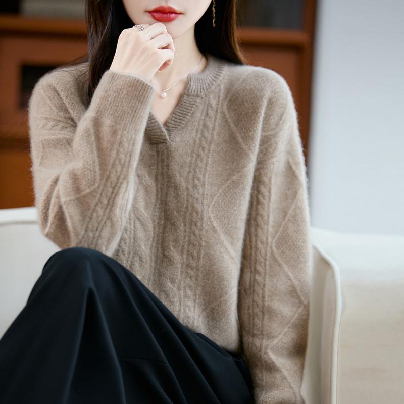 Женский кашемировый свитер Qinghe кашемир 30% кашемир 70% шерсть осенне-зимний пуловер теплый и модный