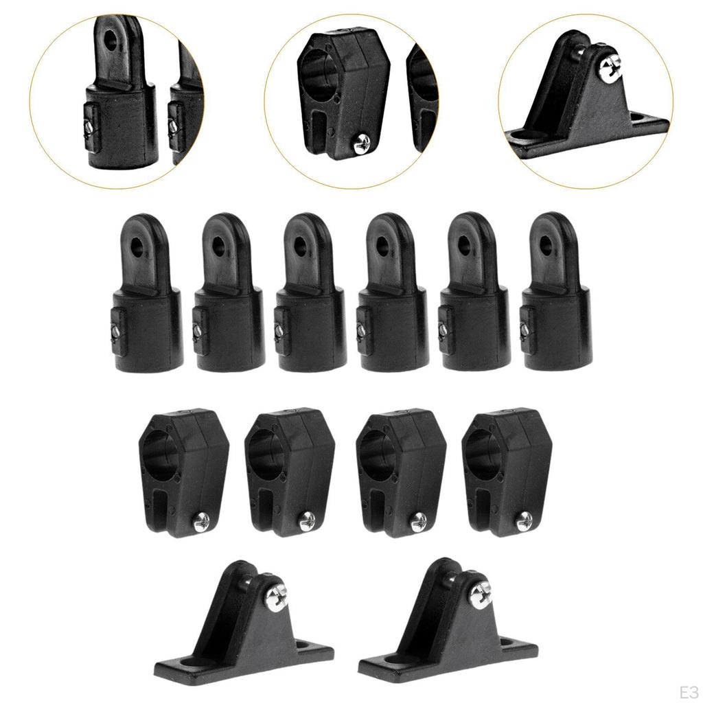 Фурнитура для тента Бимини для лодки 4-х челюстной слайд 12 штук Черные аксессуары 1 дюйм, 7/8 дюйма 2