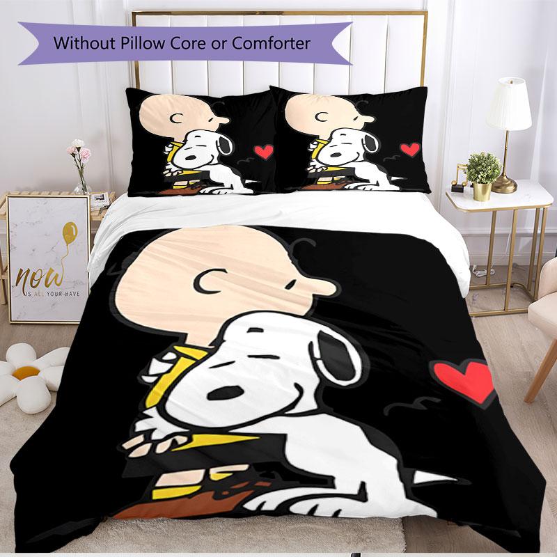 3pcs Duvet Cover Set (1*Duvet Cover + 2*Pillowcase, Without Core), Snoopy Print Soft All‑Season Bedding Set, Home Bedroom Decor Gift
