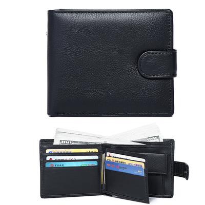 Мужской кошелек из натуральной кожи с карманом для монет, держателем для кредитных карт, выдвижным PU-портмоне, тонкими бумажниками, складным чехлом для карт, зажимом для денег