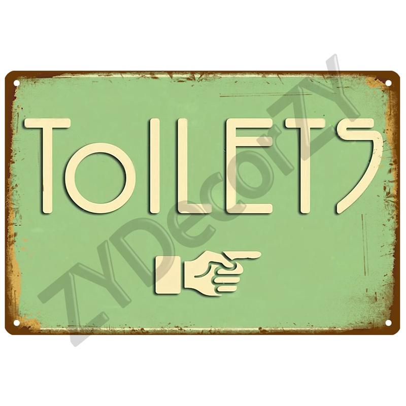 WC туалетная жестяная вывеска плакат винтажные настенные постеры металлический знак декоративная настенная тарелка кухонная табличка металлический винтажный декор аксессуары