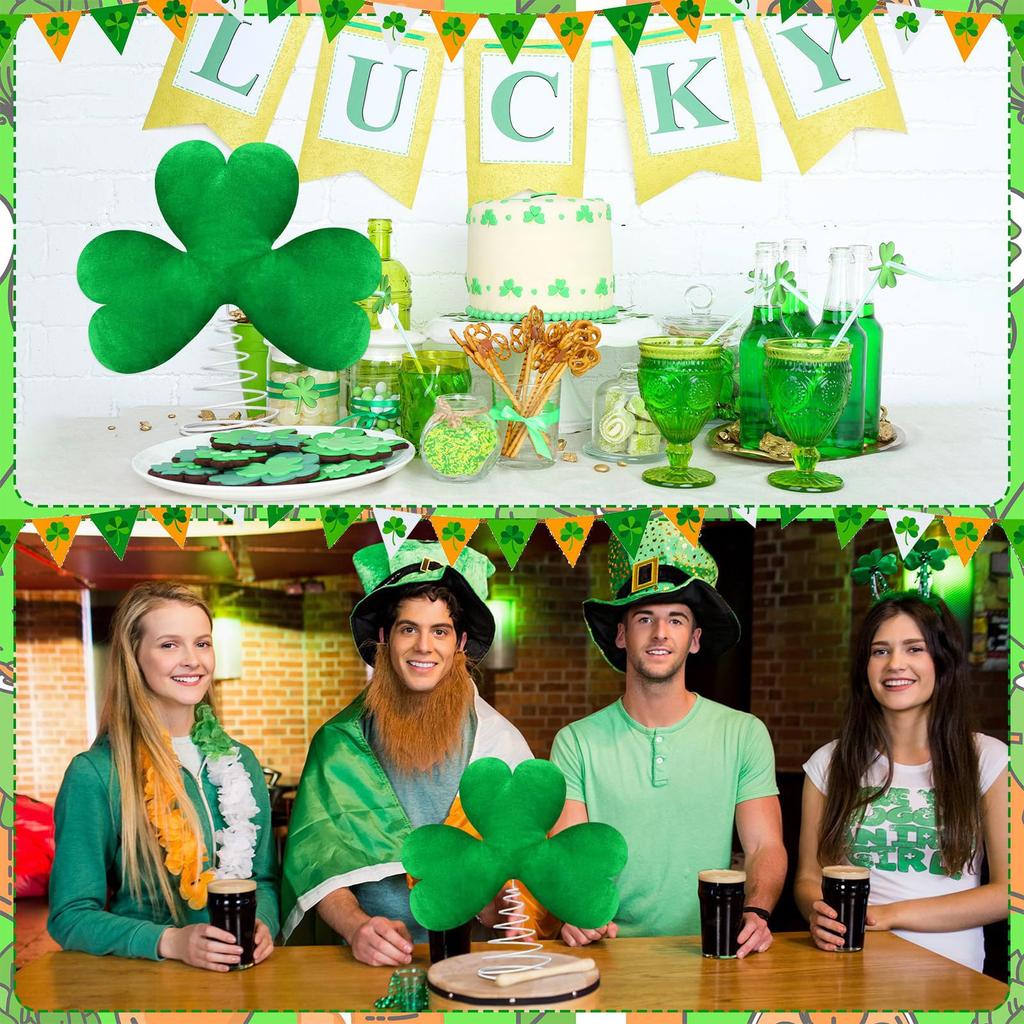 St. Patrick's Day Tree Top Decoration Green Plush Metal Decoration Tree Top Festival Decoration