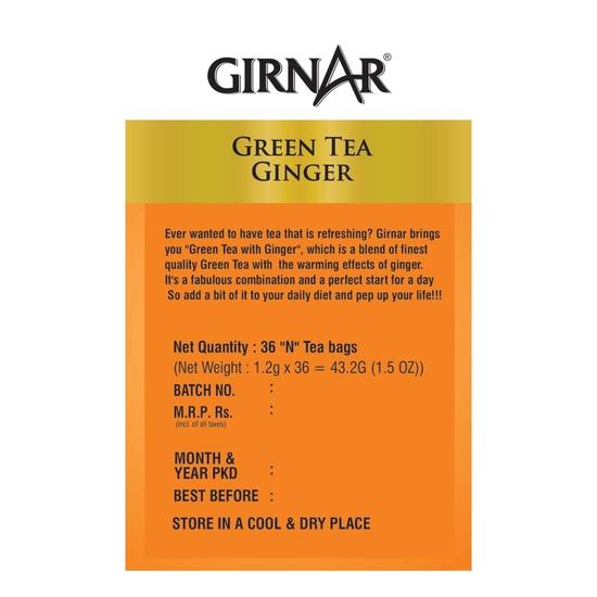 Зеленый чай Girnar с имбирем (36 чайных пакетиков)