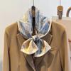 Роскошный дизайнерский шарф для женщин, мягкая атласная повязка на голову, шейный платок, женские платки для волос, шейный галстук, женские узкие шарфы