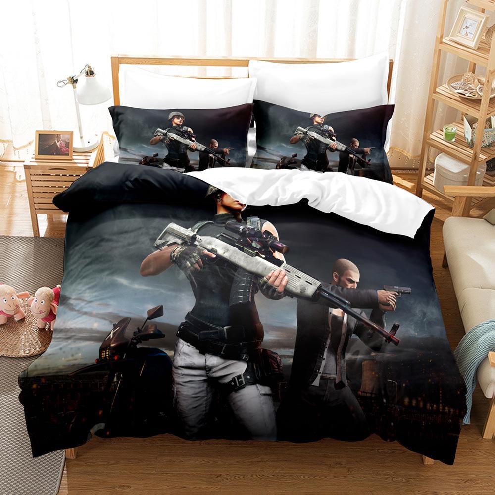 Playerunknown'S Battlegrounds Home Textiles Bedding Three-Piece Digital Printing Quilt Set Four-Piece Abrasive Cloth Set