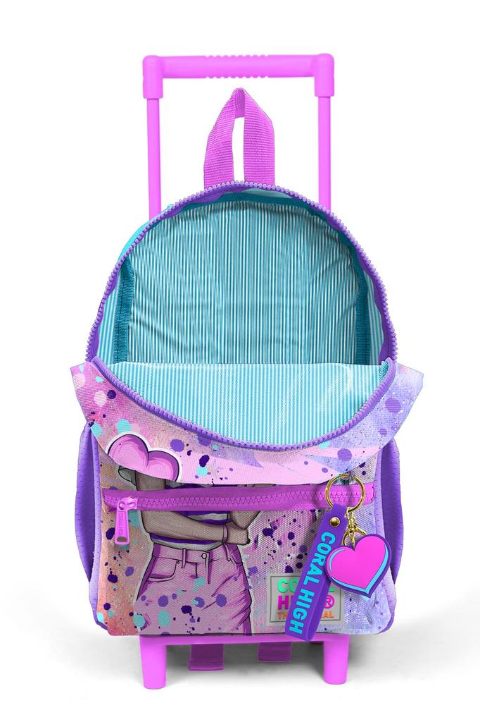 Рюкзак Minik Yuva Squeegee Розовый Фиолетовый Fashion Girl с рисунком и двумя отделениями 24055