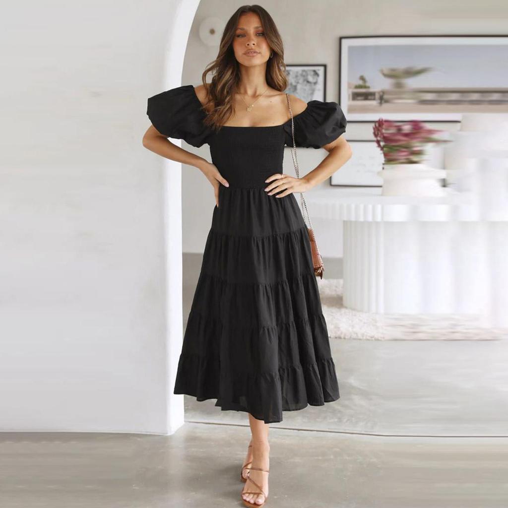 Летнее женское модное плиссированное платье без бретелек длиной до щиколотки с коротким рукавом и принтом