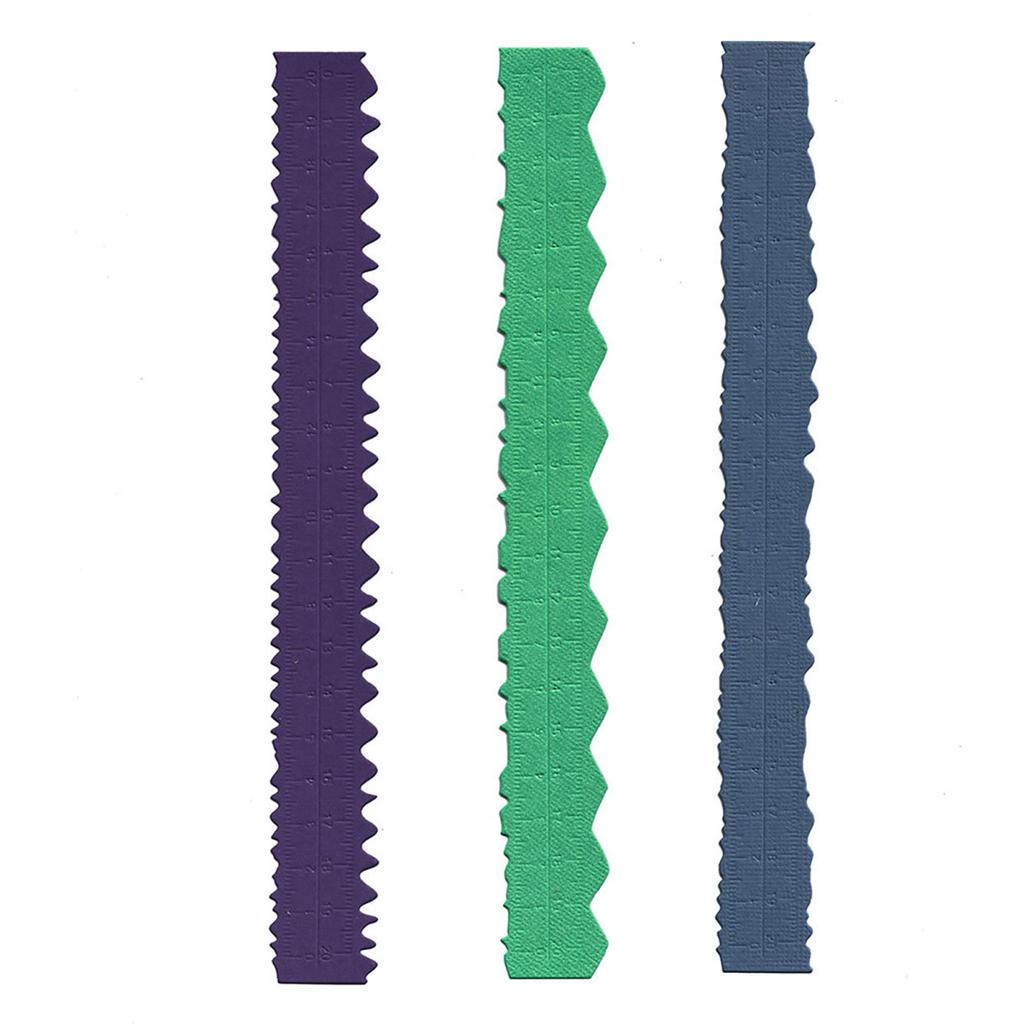 3 шт. 8,54-дюймовая линейка для разрыва бумаги из углеродистой стали, линейка для резки бумаги с неровными краями, волнистый край, измерительный инструмент для школьных и офисных открыток, изготовление поделок своими руками