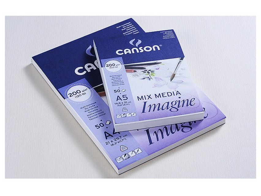 Canson Imagine A5 Акварельный и скетчбук с бумагой для гуаши, цветных карандашей и маркеров