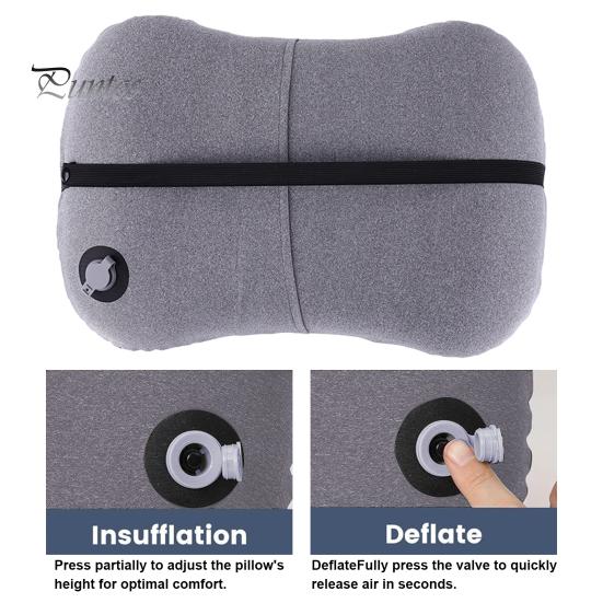 Надувная подушка для путешествий на открытом воздухе со съемным моющимся чехлом, эргономичная, сверхлегкая, для кемпинга, пешего туризма, поддержки шеи и поясницы, для сна