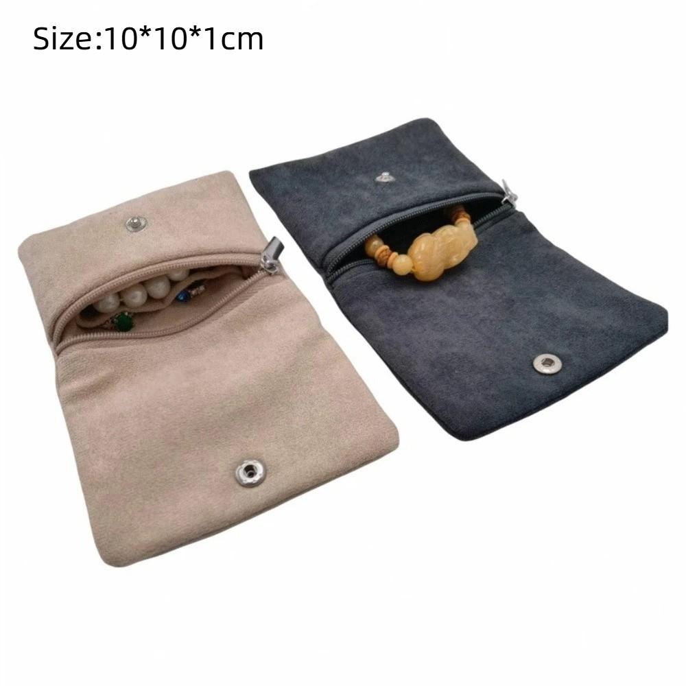 1PCS Velvet Jewellery Pouch Snap Zipper Gift Packaging Bracelet Necklace Earrings Storage
