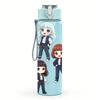 1PC Three Anime Character Group Portrait 750ml Color Plastic Sports Water Bottle Leakproof Flip Straw Lid Suitable for Sports Office Home Use