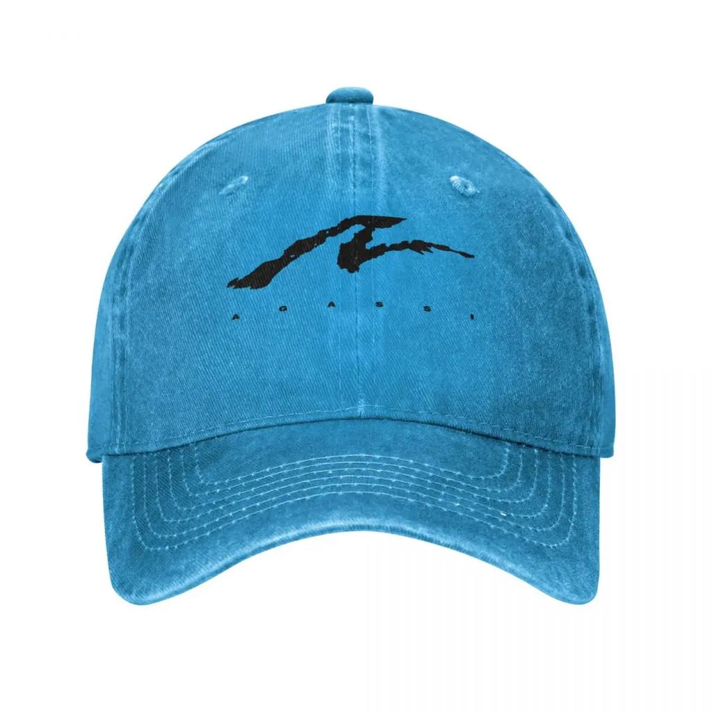 ANDRE AGASSI LOGO IN BLACK Baseball Cap Military Cap Unisex Sun Cap Sunhat Custom Womens Hats Unisexs