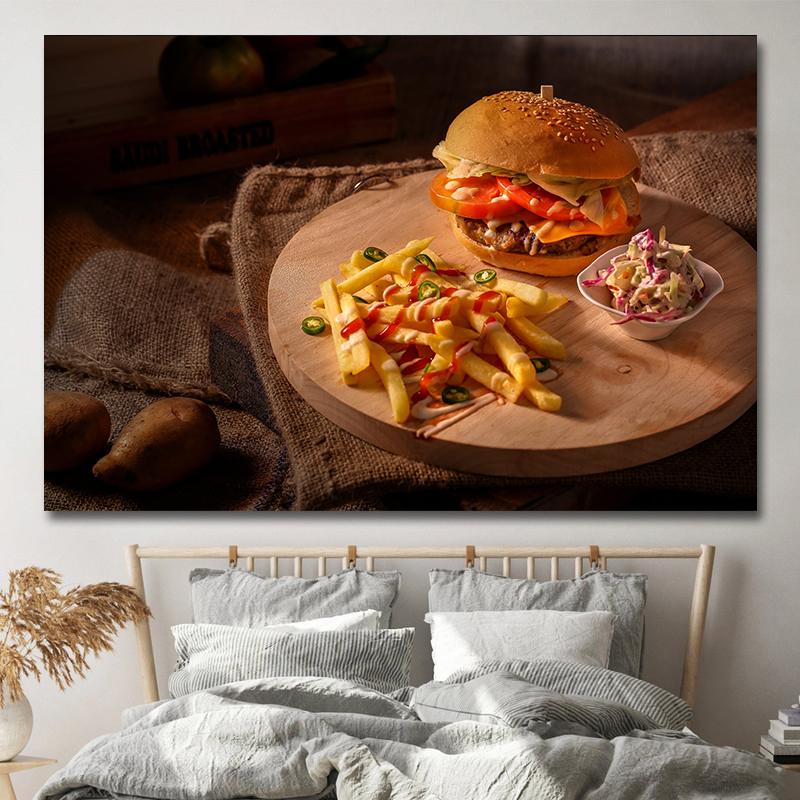 Картины быстрого питания в американском стиле, картины на холсте, гамбургер, картофель фри, постеры для хот-догов и принты для гостиной, кухни, настенный декор