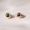 JEWNEL 14K rosegold Bold Heart Ring One-Touch Earrings