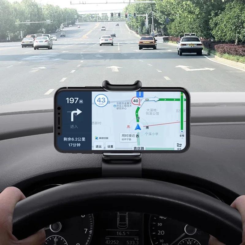 Вращающийся на 360 градусов автомобильный держатель для телефона, универсальные подставки для мобильного телефона, автомобильный кронштейн, поддержка для приборной панели автомобиля, автоматический зажим, фиксирующий кронштейн для мобильного телефона